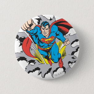 Superman Tears Thru Button