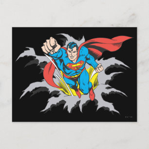 Superman Tears Thru Postkarte
