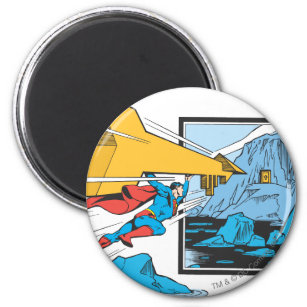 Superman Tunneling Into Rock Magnet
