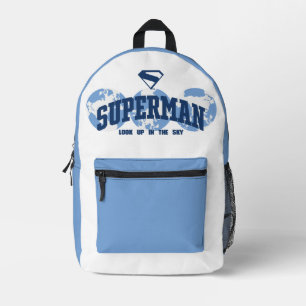 Superman über den Globus Bedruckter Rucksack