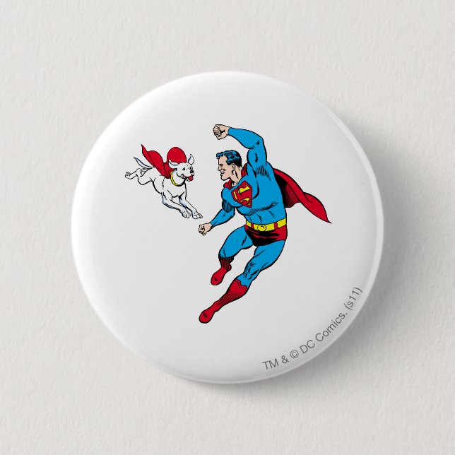 Superman und Krypto 2 Button (Vorderseite)