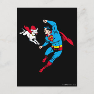 Superman und Krypto 2 Postkarte