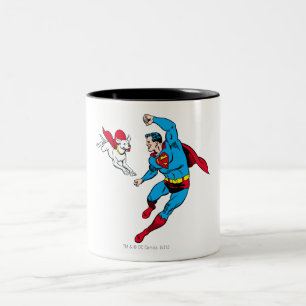 Superman und Krypto 2 Zweifarbige Tasse