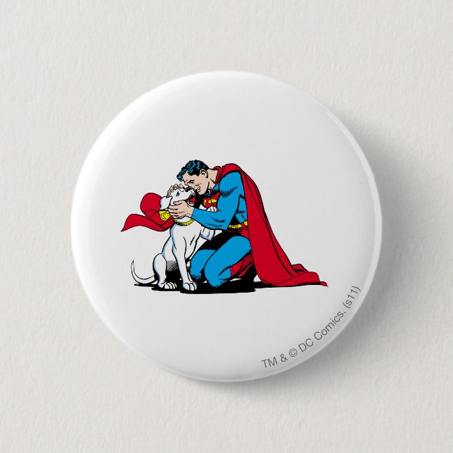 Superman und Krypto Button (Vorderseite)