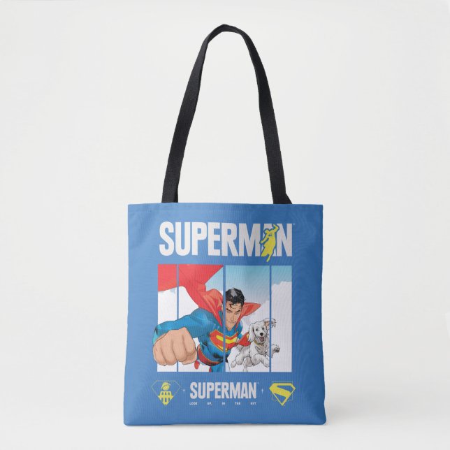 Superman und Krypto fliegen (Vorderseite)