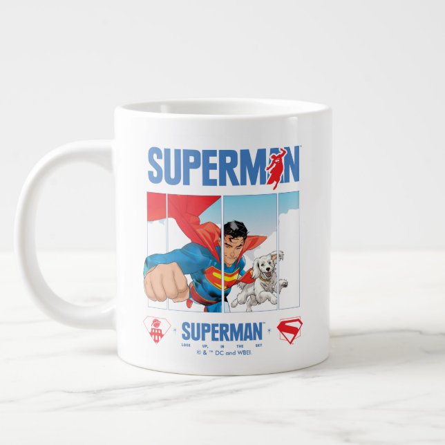 Superman und Krypto fliegen Jumbo-Tasse (Links)
