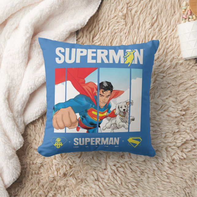 Superman und Krypto fliegen Kissen (Decke)