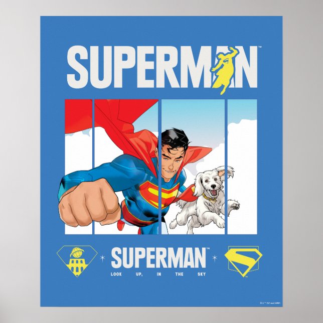 Superman und Krypto fliegen Poster (Vorne)