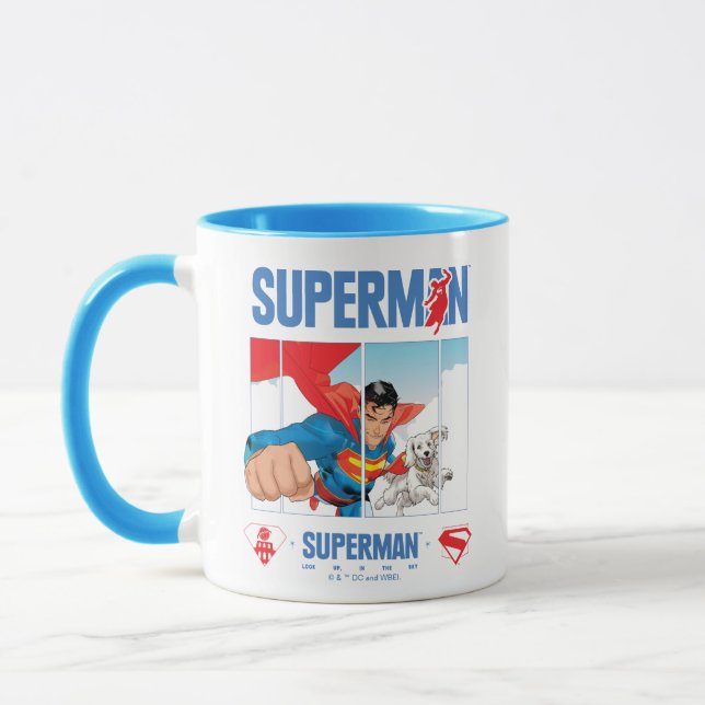 Superman und Krypto fliegen Tasse (Links)