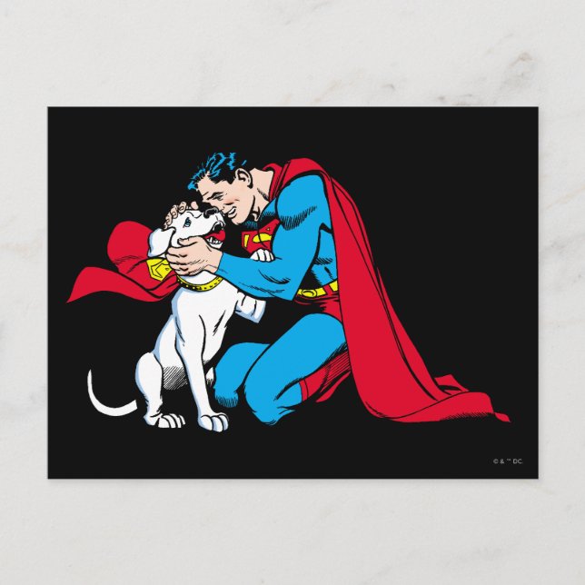 Superman und Krypto Postkarte (Vorderseite)