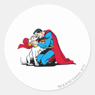 Superman und Krypto Runder Aufkleber