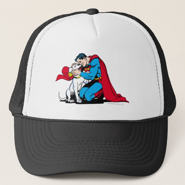 Superman und Krypto Truckerkappe (Vorderseite)