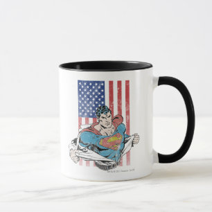Superman und US-Flagge Tasse