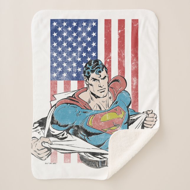 Superman & US-Flagge Sherpadecke (Vorderseite)
