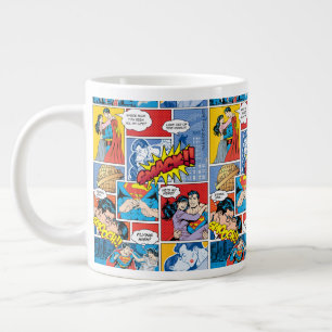 Superman-Valentinstag   Comic Book Collage Jumbo-Tasse