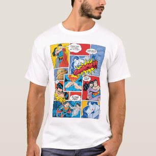 Superman-Valentinstag   Comic Book Collage T-Shirt