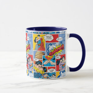 Superman-Valentinstag   Comic Book Collage Tasse