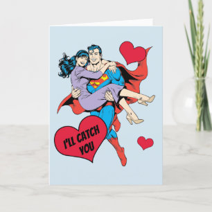 Superman-Valentinstag   Ich fange dich Feiertagskarte