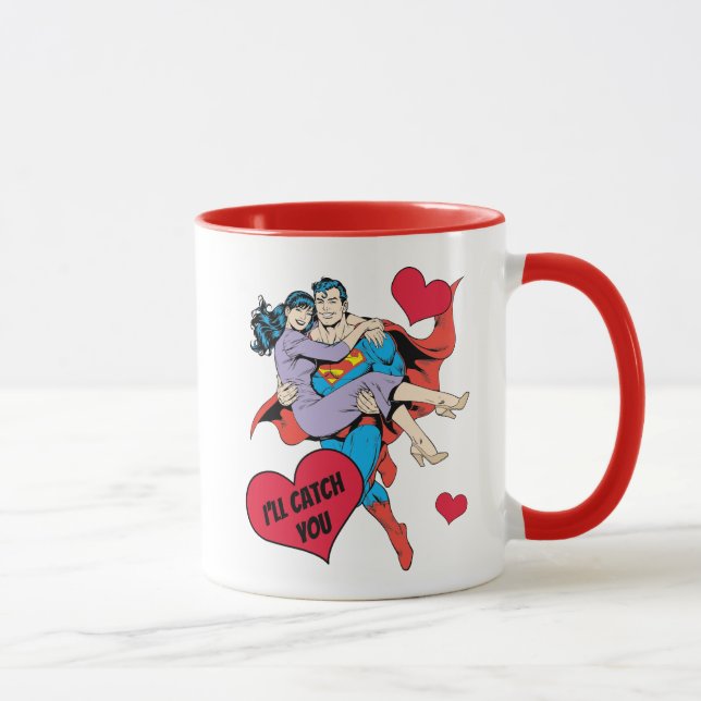 Superman-Valentinstag | Ich fange dich Tasse (Rechts)