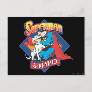 Superman with Krypto Postkarte