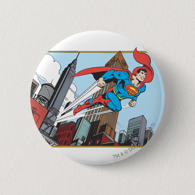Superman & Wolkenkratzer Button (Vorderseite)