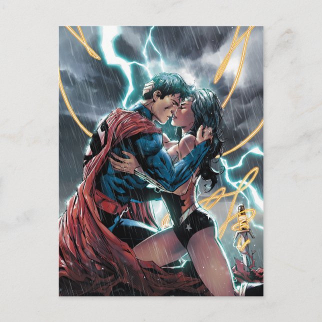Superman/Wonder Woman Comic Werbekunst Postkarte (Vorderseite)