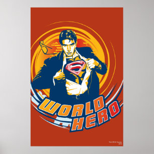 Superman World Hero Poster