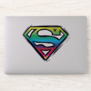 Supermann S-Schild   Regenbogen-Logo Aufkleber