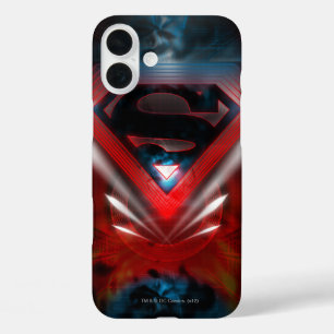 Supermann-stilisiertes futuristisches Logo iPhone 16 Plus Hülle