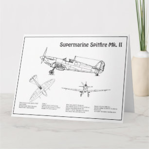 Supermarine Spitfire - Flugzeugkonzept BD Dankeskarte