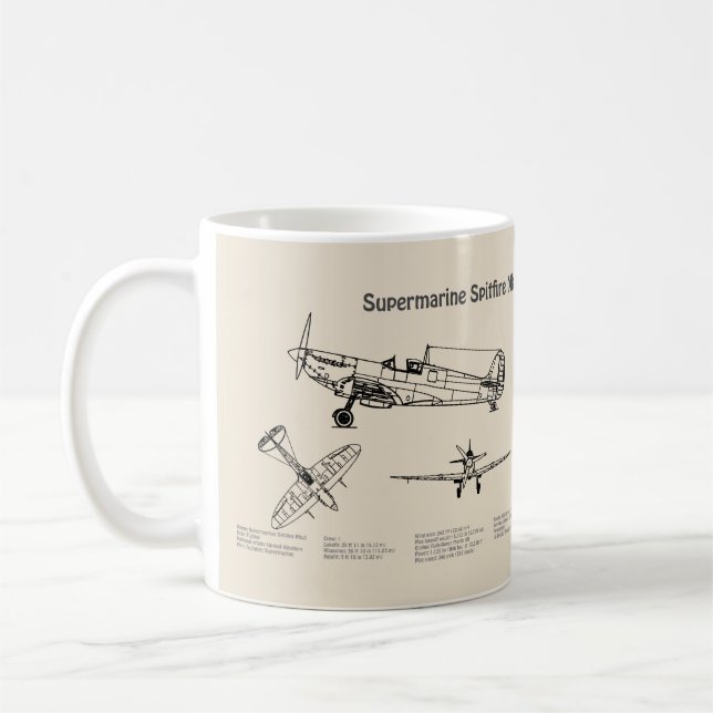 Supermarine Spitfire - Flugzeugkonzept SD Kaffeetasse (Links)