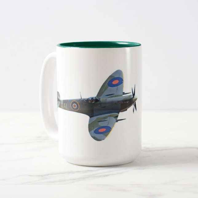 Supermarine Spitfire MkIX Zweifarbige Tasse (Vorderseite Links)