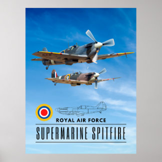 SUPERMARINE SPITFIRE - ROYAL AIR SQUADRON POSTER
