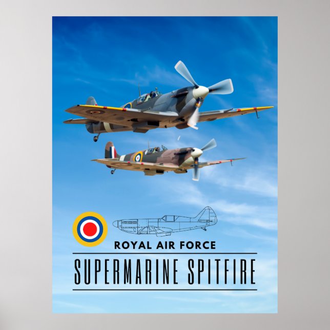 SUPERMARINE SPITFIRE - ROYAL AIR SQUADRON POSTER (Vorne)