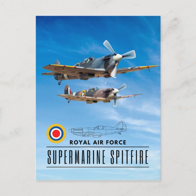 SUPERMARINE SPITFIRE - ROYAL AIR SQUADRON POSTKARTE (Vorderseite)