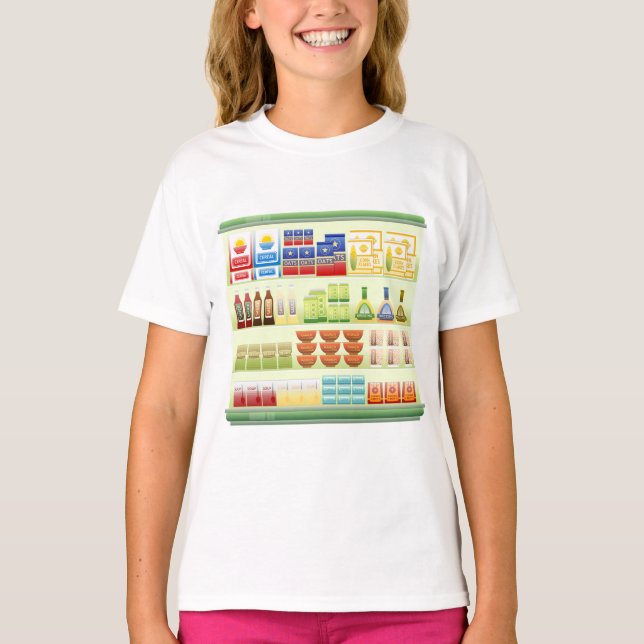 Supermarket Goods Shelf Girls T - Shirt (Vorderseite)