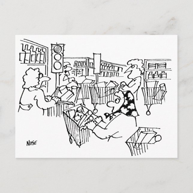 Supermarket Traffic Lights Funny Postkarte (Vorderseite)