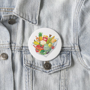 Supermarkt-Einkaufskorb Button
