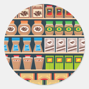 Supermarkt-Regal-Aufkleber Runder Aufkleber