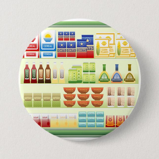 Supermarkt-Warenregal-Knopf Button (Vorderseite)
