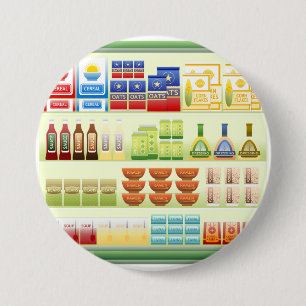Supermarkt-Warenregal-Knopf Button