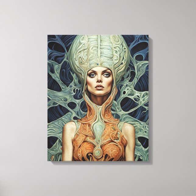 Supermodel Alien Woman Leinwanddruck (Vorderseite)