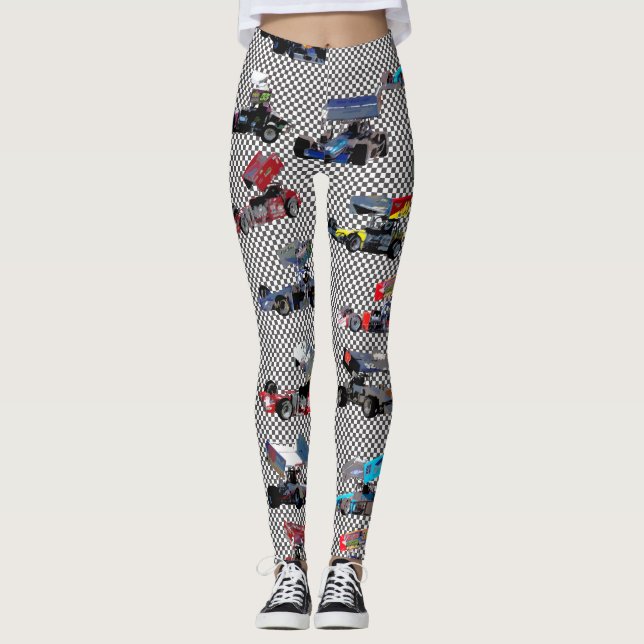 Supermodified Collage überprüft Leggings (Vorderseite)