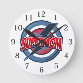 Supermom Super Mom Mother's Day Runde Wanduhr