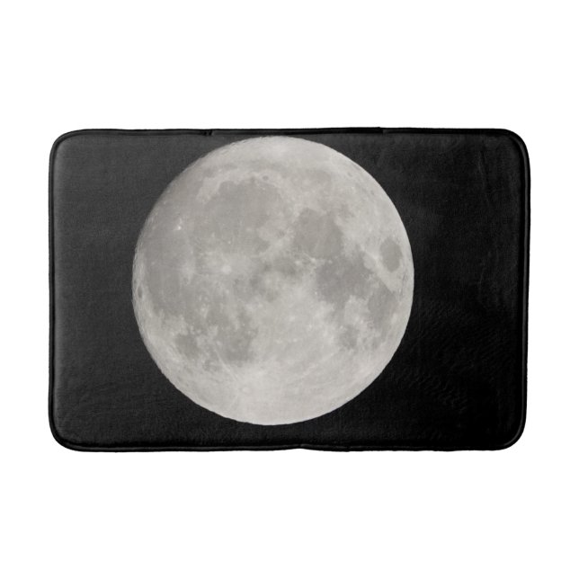 Supermond am schwarzen Himmel Badematte (Vorderseite)