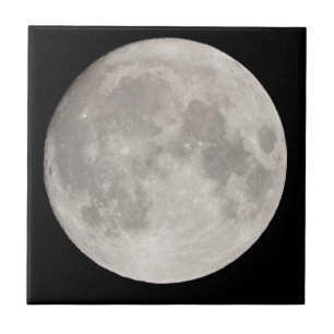 Supermond am schwarzen Himmel Fliese