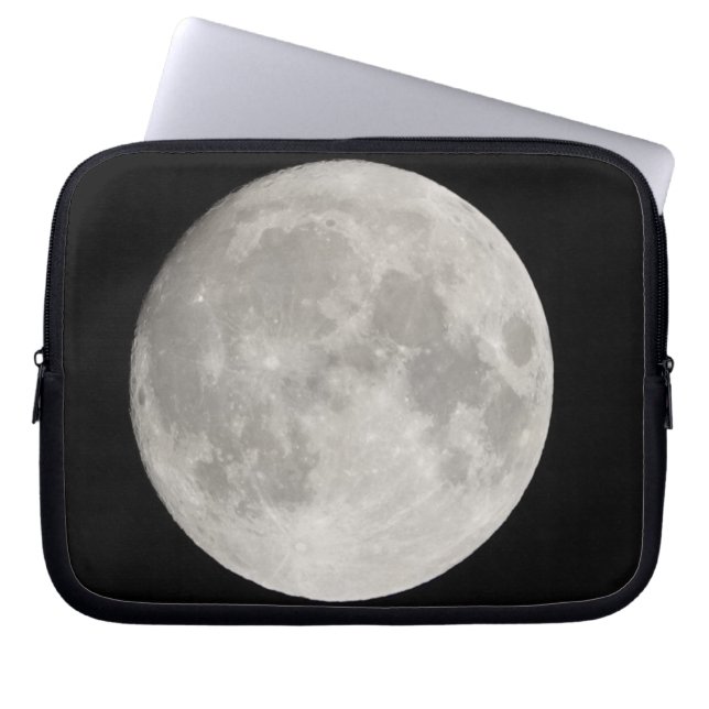 Supermond am schwarzen Himmel Laptopschutzhülle (Vorderseite)