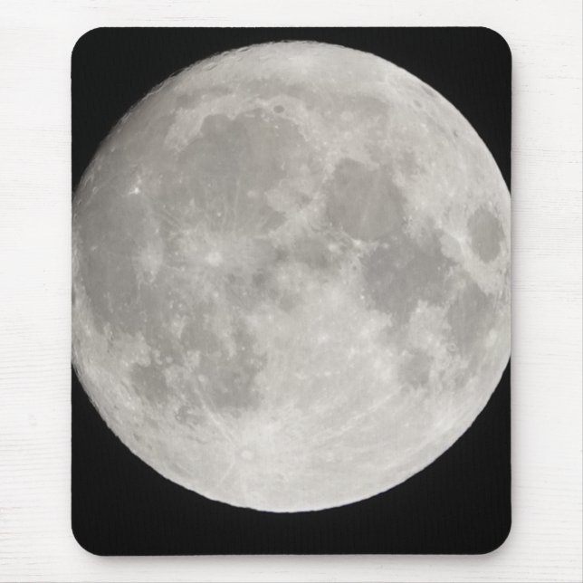 Supermond am schwarzen Himmel Mousepad (Vorne)