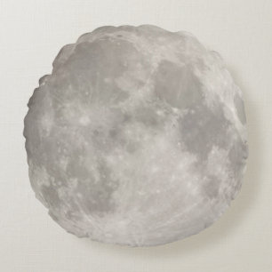 Supermond am schwarzen Himmel Rundes Kissen