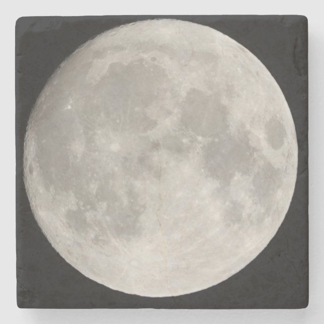 Supermond am schwarzen Himmel Steinuntersetzer (Vorderseite)